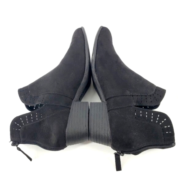 Arizona Jean Co. Women's 9M Julian Black Suede Slip-on Round Toe Ankle Booties - Picture 4 of 8